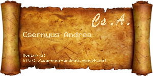Csernyus Andrea névjegykártya